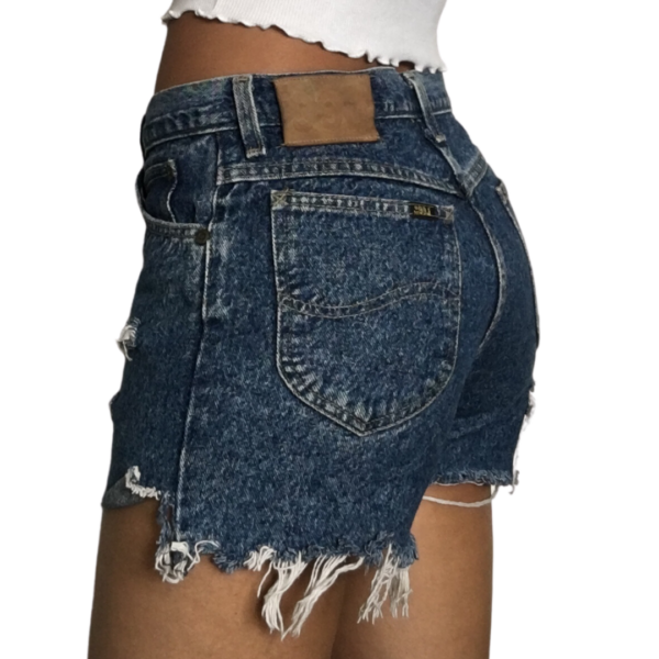 Short Cut Denim Shorts - Image 4